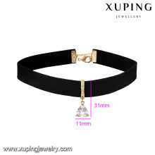 43704 xuping moda maior colar de couro nobre triângulo forma pingente de colar de jóias China atacado